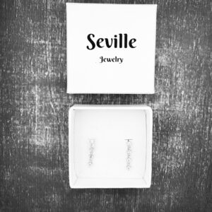 Sølv hænge øreringe med zirkonia – 1,8 cm – Seville Jewelry