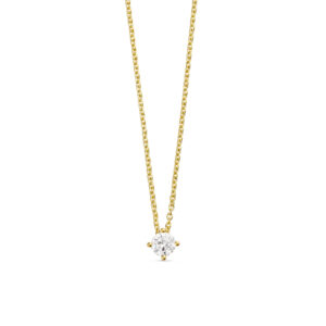 Halskæde i forgyldt sølv med zirkonia – Guld & Sølv Design