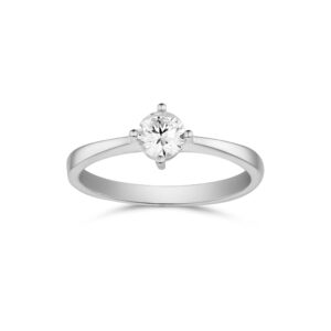 Ring i sølv med 1 zirkonia – Guld & Sølv Design