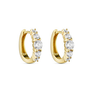 Creoler i forgyldt sølv med zirkonia – Guld & Sølv Design