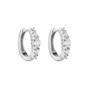 Creoler i sølv med zirkonia – Guld & Sølv Design