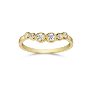 Forgyldt ring med klare zirkonia – Guld & Sølv Design