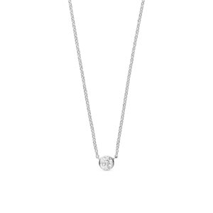 Rhodineret sølv halskæde med klar zirkonia – Guld & Sølv Design
