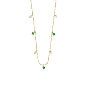 Forgyldt halskæde med perler og zirkonia – Seville Jewelry