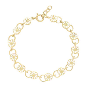 Marguerit armbånd i forgyldt sølv – 13 margueritter  - Lund Copenhagen