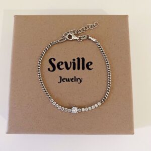 Armbånd i 925 sterling sølv med zirkonia – Seville Jewelry