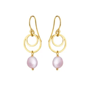 Susanne Friis Bjørner forgyldte øreringe lyslilla perle 4007-2-907