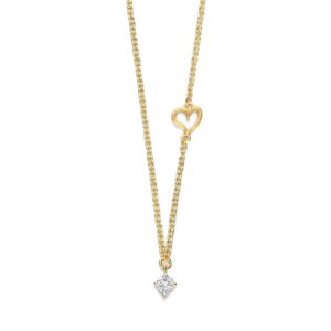 FRIDA halskæde i forgyldt sølv med hjerte – Spirit Icons
