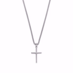 Halskæde i rustfrit stål med kors 50cm – Frank1967