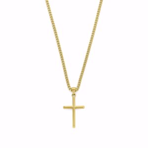 PVD‑guldfarvet panserkæde med kors – Frank1967