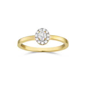 Forgyldt sølv ring med klare zirkonia – Guld & Sølv Design