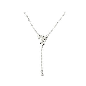 Aya y-halskæde i sølv med kugler – Aqua Dulce