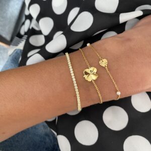 Forgyldt firkløver armbånd – Guld & Sølv Design