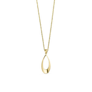 Halskæde med dråbeformet 8 kt. guldvedhæng – Guld & Sølv Design