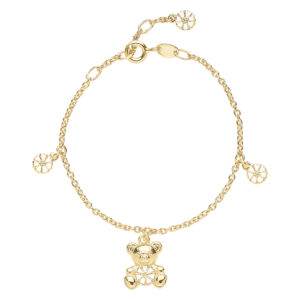 Marguerit børnearmbånd med bamse – 24 kt. forgyldt sølv – Lund Copenhagen