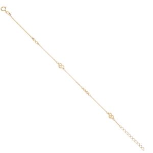 Armbånd i 8 kt. guld med hjerter og infinity – Guld & Sølv Design