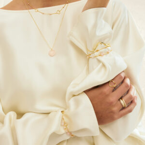 ALMA ring i forgyldt sølv med hjerte – Aqua Dulce