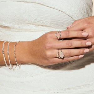 ALMA ring i sølv med hjerte – Aqua Dulce