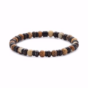 Herrearmbånd med brun jaspis sten 6 mm – onesize – Frank1967