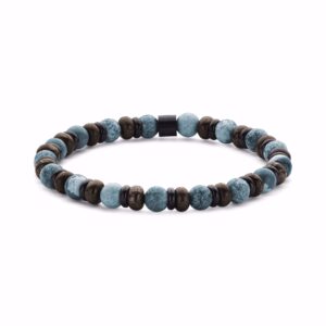 Herrearmbånd med blå apatit sten 6 mm – onesize – Frank1967