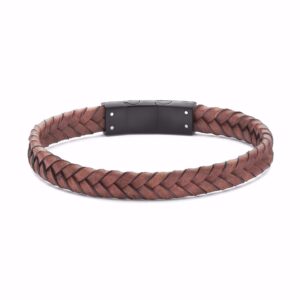 Herrearmbånd i brunt læder med sort lås – frank1967