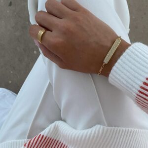 Forgyldt plade armbånd med zirkonia – Guld & Sølv Design