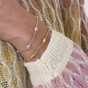 CINA armbånd i sølv med rustikke plader – Seville Jewelry