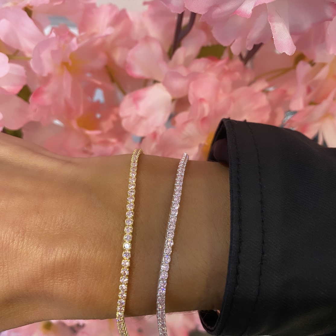 Tennis armbånd rosa zirkonia - Aqua Dulce 5790 - Billede 2