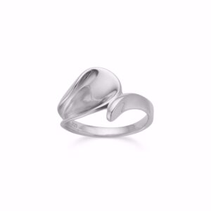 Rhodineret sølv ring i organisk design – Guld & Sølv Design