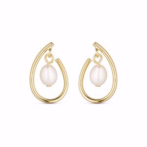 Perle øreringe i forgyldt sølv – Seville Jewelry