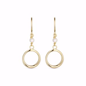 Øreringe i forgyldt sølv med ferskvandsperle – Seville Jewelry