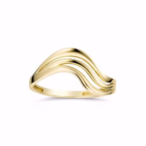 Guldring i 8 kt med bølget design – Guld & Sølv Design