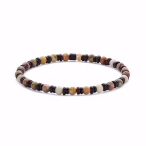 Herre armbånd med brun jaspis sten 4 mm - Frank1967