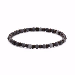 Herre armbånd med grå spectrolit sten 4 mm- Frank1967