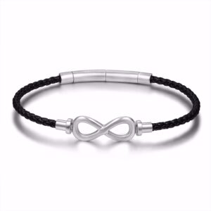 Herre læderarmbånd sort med infinity – Frank1967