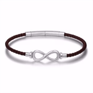 Herre læderarmbånd brun med infinity – Frank1967