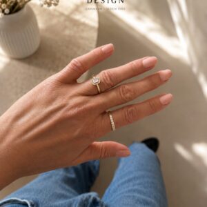Forgyldt sølv ring med klare zirkonia – Guld & Sølv Design