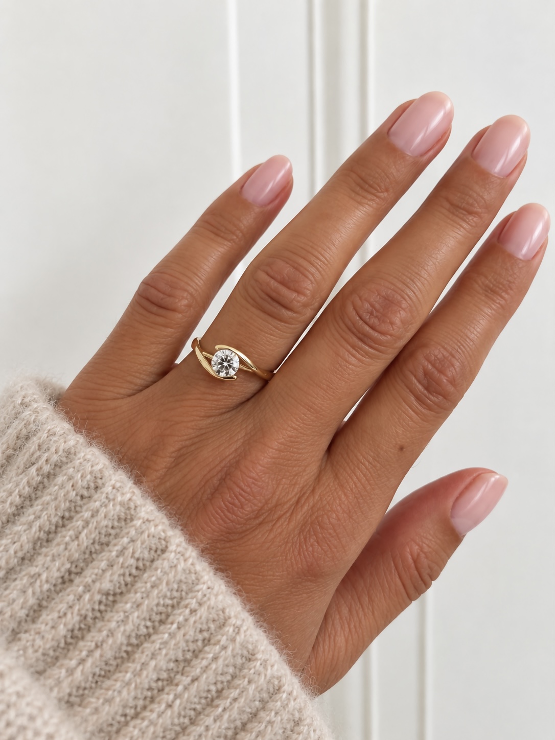 8 kt guldring med klar zirkonia – Guld & Sølv Design - Billede 2