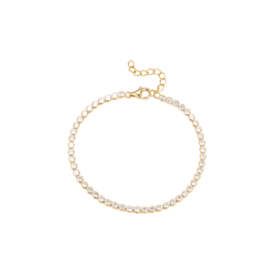 Tennis armbånd i forgyldt - 2,5 mm runde zirkonia – Aqua Dulce