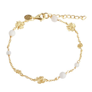Firkløver armbånd i forgyldt 925 sterling sølv – Aqua Dulce