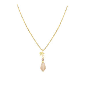 Meadow Rose halskæde med sunstone i forgyldt sølv – Aqua Dulce