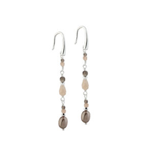 Meadow Mix øreringe i sølv med peach sunstone – Aqua Dulce