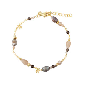 MEADOW MIX armbånd med ferskvandsperler og solsten – Aqua Dulce