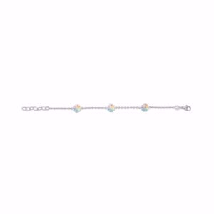 Børne sølv armbånd med regnbue blomster - Guld & Sølv Design 81003