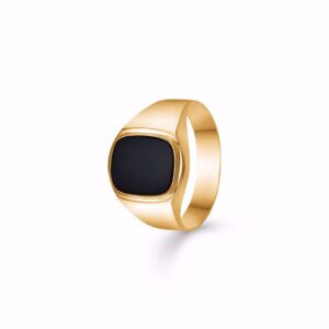 Herre ring i 8 kt. guld med sort onyx – Guld & Sølv Design