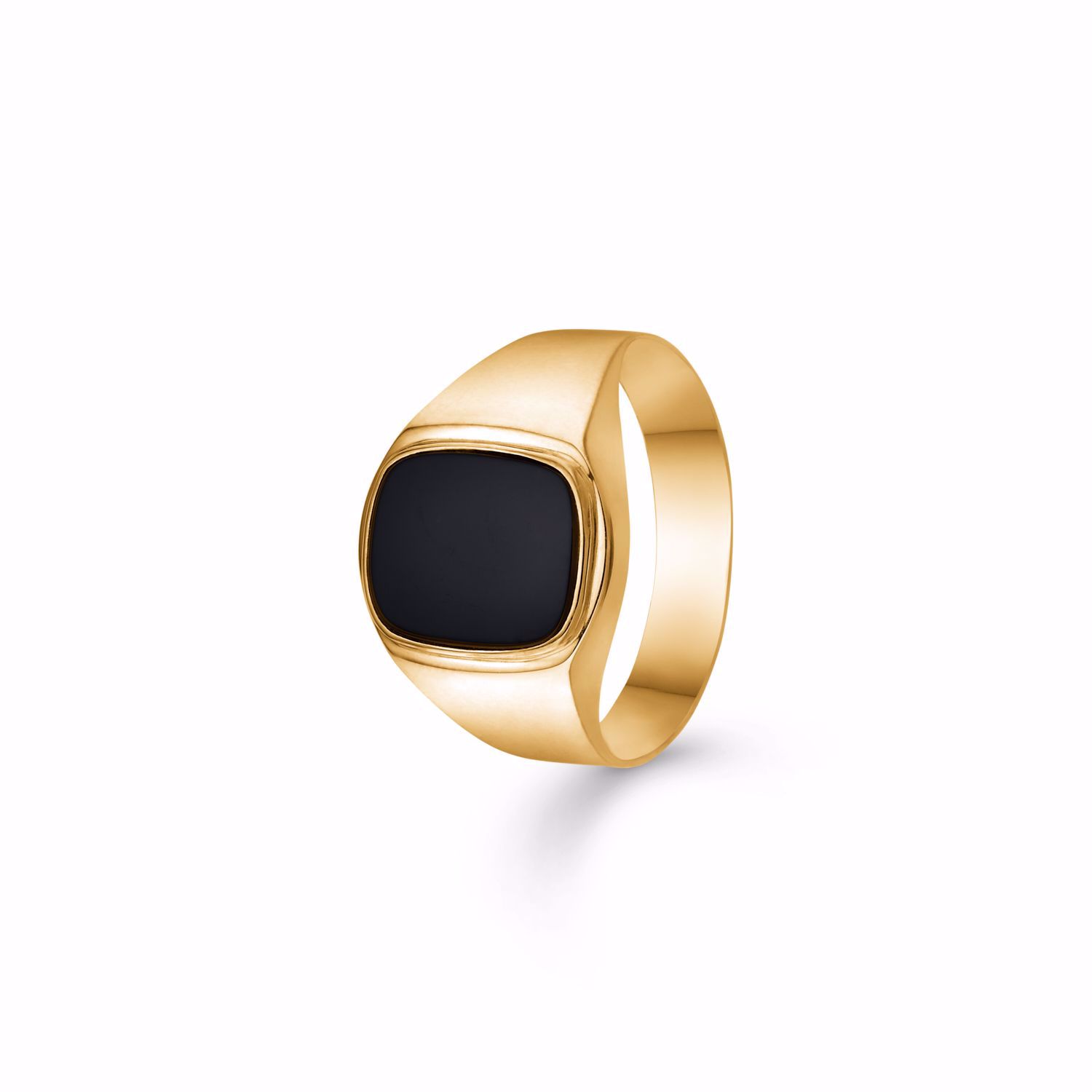 Herre ring i 8 kt. guld med sort onyx – Guld & Sølv Design