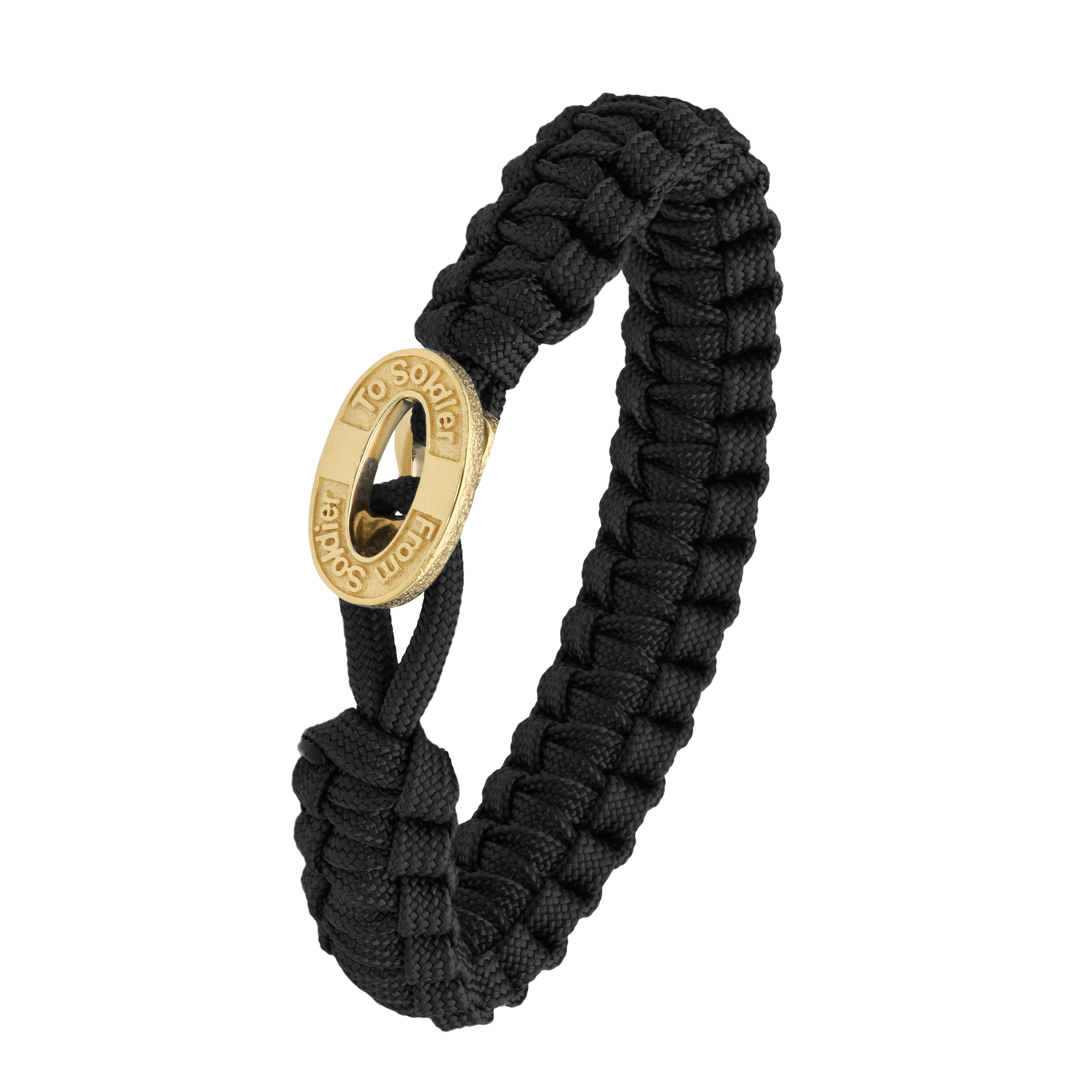 From Soldier to Soldier sort armbånd med oxideret guldfarvet lås – Aagaard