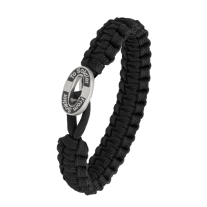 From Soldier to Soldier sort armbånd med oval stållås – Aagaard