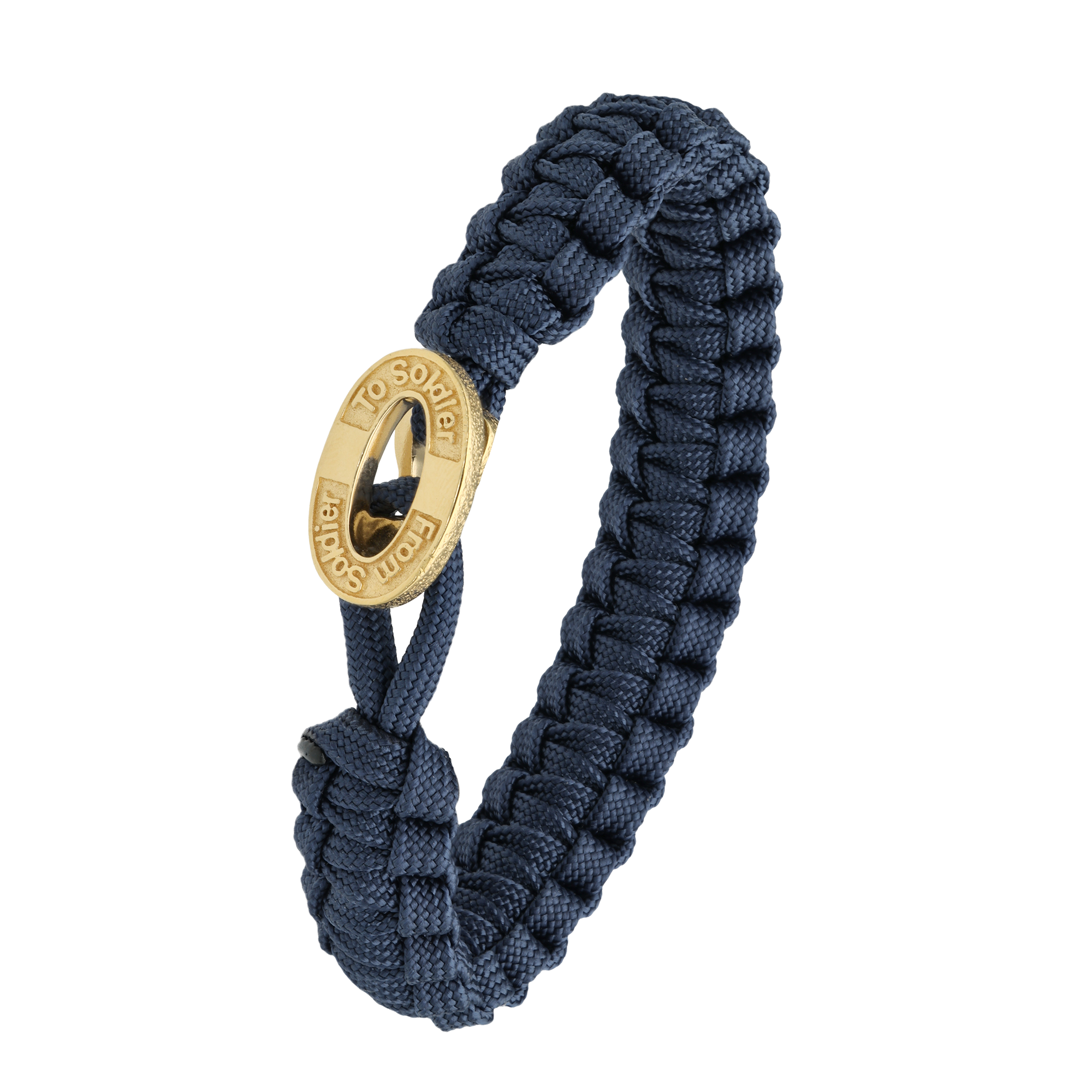 From Soldier to Soldier blåt armbånd med oxideret guldfarvet lås – Aagaard
