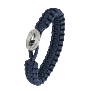 From Soldier to Soldier blåt armbånd med oxideret stållås – Aagaard
